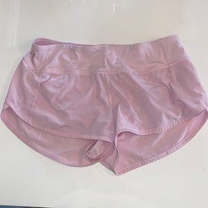 Light pink lulu shorts.